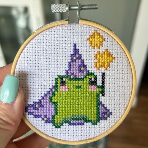 Frog cross stitch image