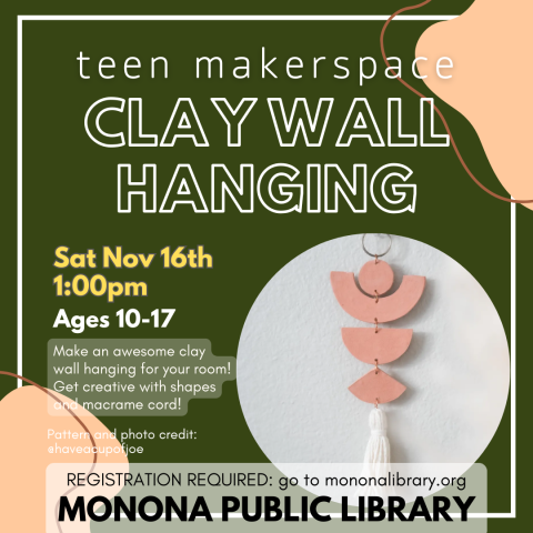 Clay wall hanging makerspace graphic