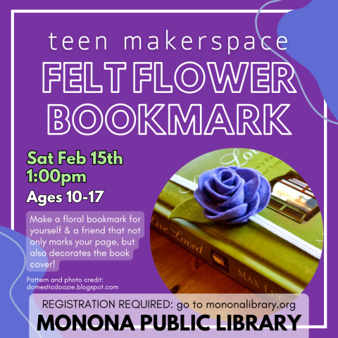 Felt Flower Bookmark Graphic