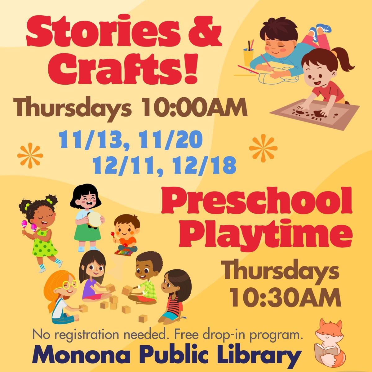 Stories & Crafts Preschool Playtime